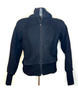 Lululemon Athletica Jacket Size 4 Black Pink Logo Zip-Up Hoodie Sweatshirt - £35.02 GBP