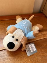 Plushland Cream &amp; Brown Plush Floppy Puppy Dog w Light Blue North Caroli... - $19.39