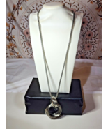Vintage Chico’s Silver-Tone Chain Necklace, Modern Circle Pendant - $13.86
