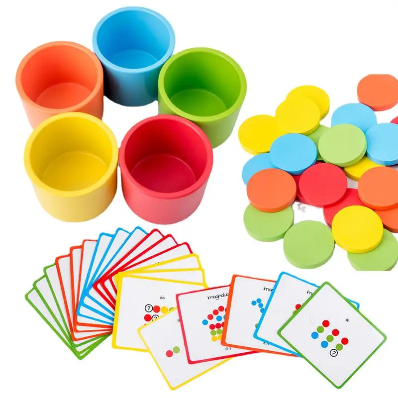 Rainbow Block And Cups Color Sorting Games Fine Motor Cups Starter Kit - £19.39 GBP