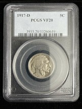 1917 D Buffalo Nickel PCGS VF20 5C - £95.86 GBP