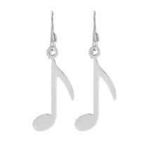 Eighth Note .925 Sterling Silver Musical Note Dangle Necklace - £10.34 GBP