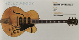 1957 Gibson ES-5 Switchmaster Hollow Body Guitar Fridge Magnet 5.25&quot;x2.7... - $3.84