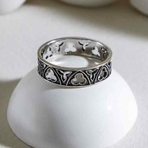 Artisan Sterling Silver Gothic Window Band Layering Stacking Ring Sz 9 - $638.13 MXN