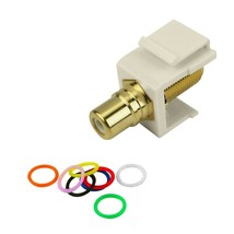 F-Connector To Rca Keystone Jack Insert (Light Almond) - £11.79 GBP