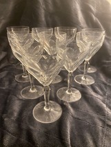 Set of 10 Crystal Cut Glass Wine Goblet Diamond 5 5/8&quot; - £39.25 GBP