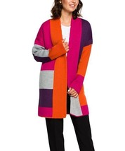 MSRP $187 Bewear Red &amp; Pink Color Block Open Cardigan Model Size One Size NWOT - £45.99 GBP