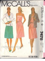 McCall&#39;s Pattern 7478 dated 1981 size 12 Misses’ Jacket, Dress, Belt UNCUT - $3.00