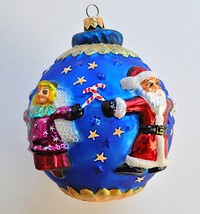 Christopher Radko Glass Circle of Cheer Santa Angel Xmas Ornament World Large - £19.31 GBP