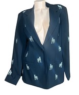 Quacker Factory Womens M Zebra All Over Embroidery Blazer Jacket Black S... - $29.69