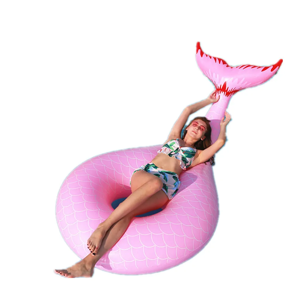 Inflatable Mermaids Large Pool Floats Adult Swimming Ring Tube Raft Pink - £89.49 GBP