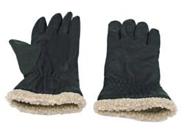 Grandoe Womens Black Leather Fleece Sherpa Trim Winter Driving Gloves Si... - £21.15 GBP