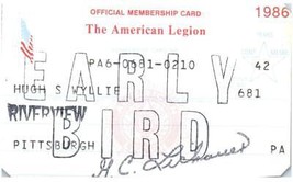 Carta Di Iscrizione Vintage Della American Legion - $29.77