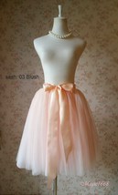 Blush Pink Tulle Midi Skirt Women Girl A-Line Plus Size Tutu Tulle Skirts image 4