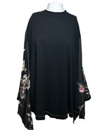 Free People Shirt Women&#39;s Medium Black Handkerchief Sleeves Embroidery B... - £24.84 GBP