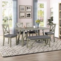 6  Piece Dining Table Set Wood Dining Table and chair Kitchen Table Set - £628.84 GBP