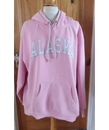 Alaska Pink Hoodie Sweatshirt Women&#39;s Size L-XL  Embroidered - £19.47 GBP