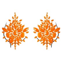 Halloween costume neon orange body Jewels sticker face jewels festival fluoresce - £23.18 GBP