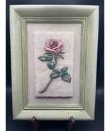 Vtg Hand Painted Ceramic Tile, Pink Lily Wall Decor - $27.74