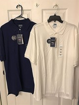 IZOD Mens No Roll Collar Short Sleeve Shirt Pick Blue XL,XXL, or White XXL - $19.99