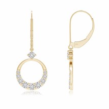 ANGARA Natural Diamond Round Drop Earrings, Girls in 14K Gold (HSI2, 0.38 Ctw) - £554.53 GBP