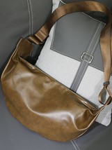  Fashion Men High Quality Pu Leather Soft Leather Crossbody Bag Sports Large Cap - £88.06 GBP