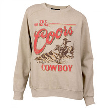 Coors The Original Cowboy Mineral Wash Women&#39;s Crew Sweatshirt Beige - £44.88 GBP+