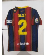 Sergino Dest FC Barcelona La Liga Stadium Blue Red Home Soccer Jersey 20... - £70.62 GBP