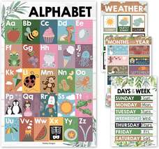 Farmhouse ABC, Days, Months, &amp; Weather Prek Posters | Set of 4 | Educational Pos - $21.99