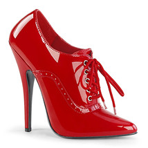 Sexy Shoes Lace Up Red Oxford Booties Stilettos 6&quot; Heels Pumps DOM460/R - £52.71 GBP