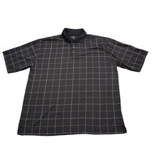 Haggar Cool 18 Shirt Mens L Black Checked Chest Button Short Sleeve Collared Top - £15.32 GBP