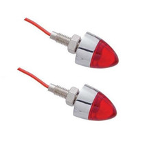 Red LED Light Bullet Spike Mini License Plate Frame Fasteners Bolt Nut Pair  - £6.83 GBP