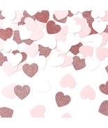 Rose-Gold Pink White Heart Confetti - 200pcs Engagement Wedding Baby Shower - $21.14 CAD