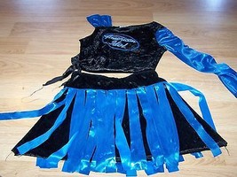 Size 7-8 American Idol Singer Black Velour Metallic Blue Dress Up Costum... - £17.56 GBP