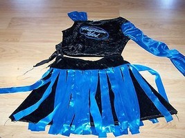 Size 7-8 American Idol Singer Black Velour Metallic Blue Dress Up Costume Skirt  - £16.44 GBP