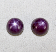 Natural 6 Line Star Ruby Round Cabochon 20.83 Ct Loose Red Gemstone For Earring - £1,264.49 GBP