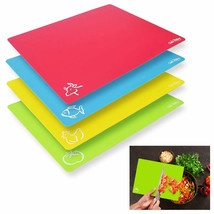 2 Pc Large Flexible Cutting Board Chopping Mat Non Slip Kitchen Tools Assorted - £11.24 GBP