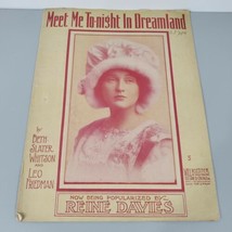 Antique 1910 Sheet Music Meet Me Tonight In Dreamland Will Rossiter Publisher - £10.52 GBP