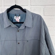 Vintage World Wide Sportsman Fishing Shirt Mens XXL Blue Checker Button Up - $16.65