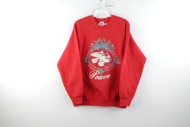 Vintage 90s Streetwear Womens Large Peace Doves Christmas Crewneck Sweatshirt - £30.33 GBP