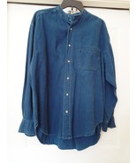 Vintage LANDROVER Thom Mcan Blue Denim Shirt Round Neck L/S Men&#39;s Size M... - £47.86 GBP