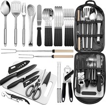 Portable Camping Kitchen Utensil Set-27 Pc\. Cookware Kit,, Parties And More. - £51.37 GBP