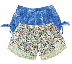 Girls Shorts 2 Pack DKNY- Chambray Moss Purple Stripes &amp; Denim - Size 6 - $6.99