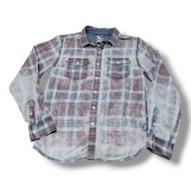 Modern Amusement Shirt Size Medium Button Up Shirt Long Sleeve Shirt Pla... - £20.92 GBP