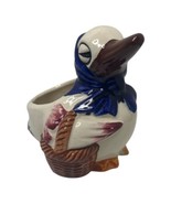 VINTAGE Ceramic SUCULANT Planter - 1950&#39;s Hand Painted GOOSE Made In Japan - $13.10