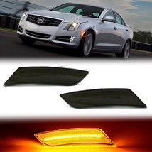 Amber LED Smoked Black Side Marker Lens Pair For 13-14 Cadillac ATS / 17-19 XT5 - £28.34 GBP