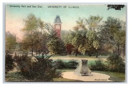 Sun Dial and University Of Illinois Hall Chapaign IL UNP Albertype Postcard Y2 - £11.57 GBP