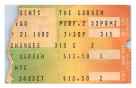 Grateful Dead Konzert Ticket Stumpf September 21 1982 Madison Quadratisch Garten - £48.19 GBP