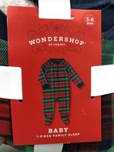 Wondershop Unisex Red Blue Green Plaid Fannel 1-Pc Footed Sleeper PJs 3-... - £7.78 GBP