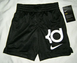 Nike Dry Boys Shorts KD Kevin Durant Black Mesh Dri-Fit Basketball Size 4 - £9.42 GBP